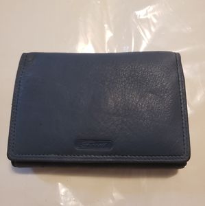 Blue fossil leather wallet
